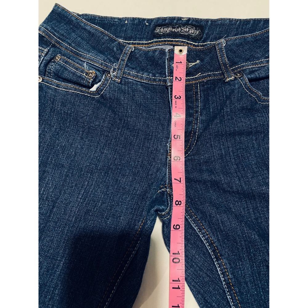Imperial Star Dark Wash Bootcut Flare Jeans Women's Size 7‎ Stretch Denim - Picture 9 of 12